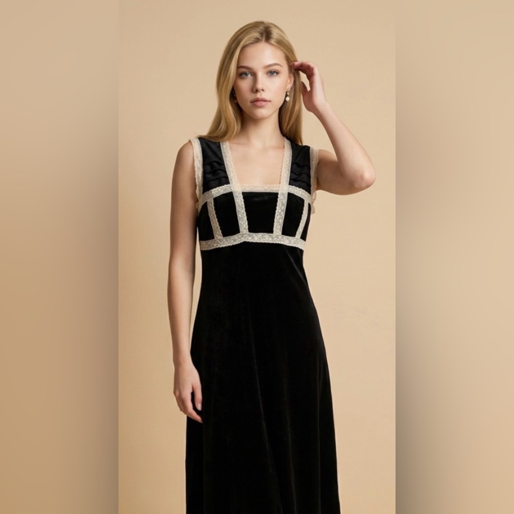 Y2K Luxury Negligée Wedding Black Lace Classic Lingerie gown Women’s XS bridal